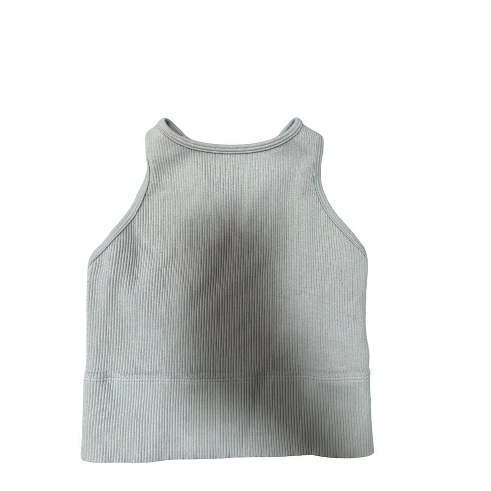 Gilly Hicks Ribbed Tank Top XS Racerback Athletic Sleeveless Gray